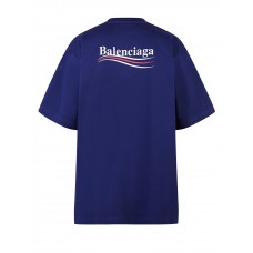 Balenciaga Political Campaign Oversized T-Shirt Dark Blue/Multi