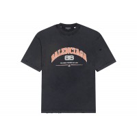 Balenciaga Womens Maison Balenciaga Medium Fit T-Shirt Black/Orange/White