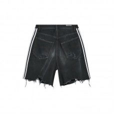 Balenciaga x adidas Unisex Denim Baggy Shorts Black