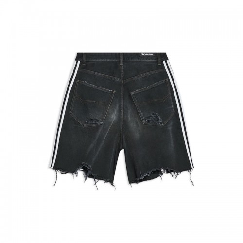 Balenciaga x adidas Unisex Denim Baggy Shorts Black