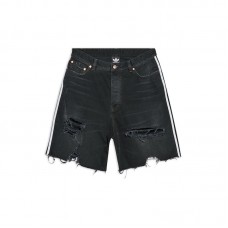 Balenciaga x adidas Unisex Denim Baggy Shorts Black