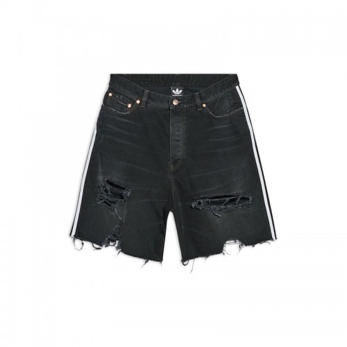 Balenciaga x adidas Unisex Denim Baggy Shorts Black