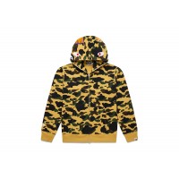 BAPE 1st Camo Shark Full Zip Hoodie Yellow