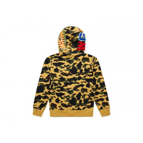 BAPE 1st Camo Shark Full Zip Hoodie Yellow BAPE 1st Camo Shark Full Zip Hoodie Yellow