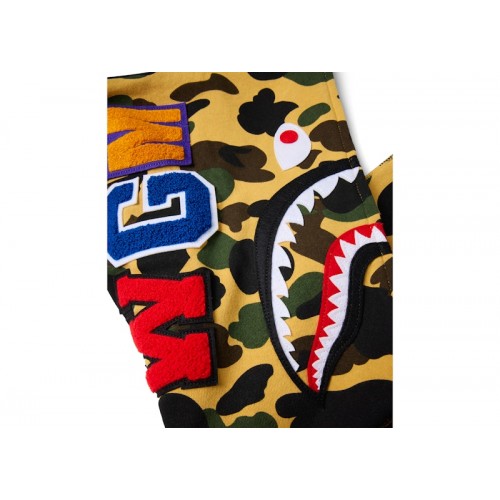 BAPE 1st Camo Shark Full Zip Hoodie Yellow BAPE 1st Camo Shark Full Zip Hoodie Yellow