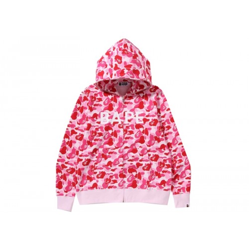 BAPE ABC Camo BAPE Full Zip Hoodie Pink