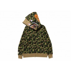 BAPE ABC Camo Double Shark Full Zip Hoodie (FW23) Green