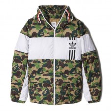 BAPE X adidas ABC Camo Firebird Shark Puffer Jacket Green