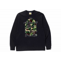 BAPE ABC Camo Japanese Letters L/S Tee Black/Green