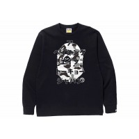 BAPE ABC Camo Japanese Letters L/S Tee Black/Grey