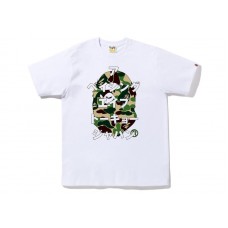 BAPE ABC Camo Japanese Letters Tee White Green