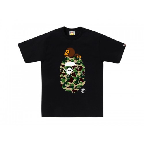 BAPE ABC Camo Milo On Big Ape Tee BlackGreen