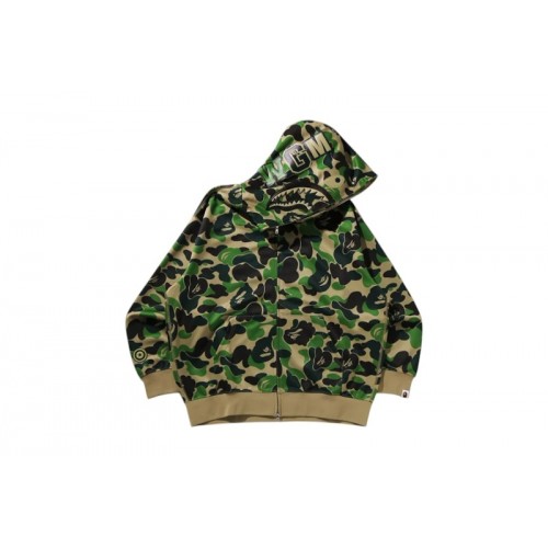 BAPE ABC Camo Rayon Relaxed Fit Shark Full Zip Hoodie Green BAPE ABC Camo Rayon Relaxed Fit Shark Full Zip Hoodie Green