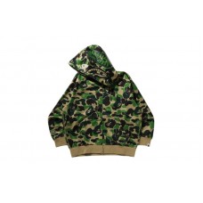 BAPE ABC Camo Rayon Relaxed Fit Shark Full Zip Hoodie Green