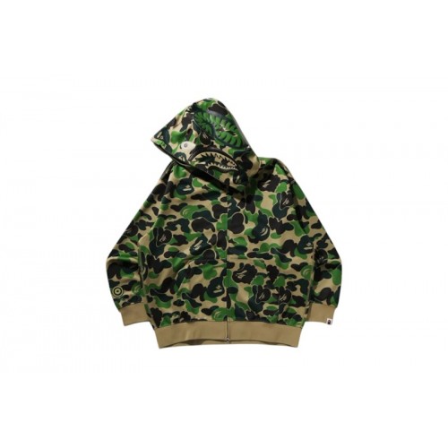 BAPE ABC Camo Rayon Relaxed Fit Shark Full Zip Hoodie Green BAPE ABC Camo Rayon Relaxed Fit Shark Full Zip Hoodie Green