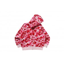 BAPE ABC Camo Rayon Relaxed Fit Shark Full Zip Hoodie Pink