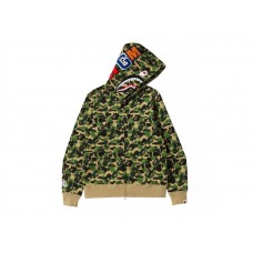 BAPE ABC Camo Shark Full Zip Hoodie Green