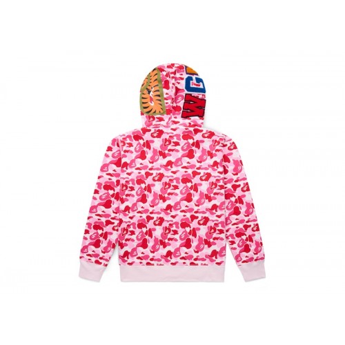 BAPE ABC Camo Shark Full Zip Hoodie Pink BAPE ABC Camo Shark Full Zip Hoodie Pink