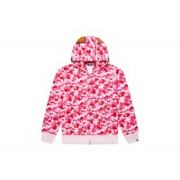 BAPE ABC Camo Shark Full Zip Hoodie Pink