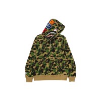 BAPE ABC Camo Shark Half Zip Pullover Hoodie Green