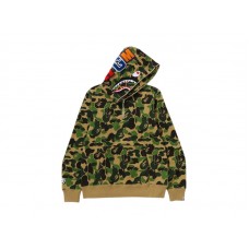 BAPE ABC Camo Shark Half Zip Pullover Hoodie Green