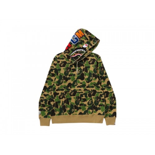 BAPE ABC Camo Shark Half Zip Pullover Hoodie Green