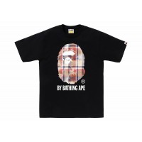 BAPE Bleach Check Ape Head Tee Black