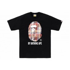 BAPE Bleach Check Ape Head Tee Black