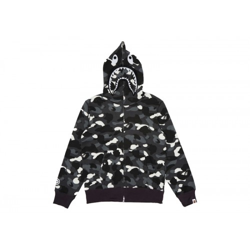 BAPE City Camo Shark Full Zip Hoodie (SS23) Black