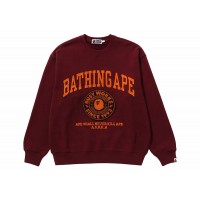 BAPE College Graphic Crewneck Burgundy