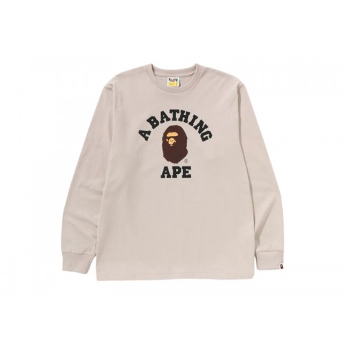 BAPE College LS T-Shirt White