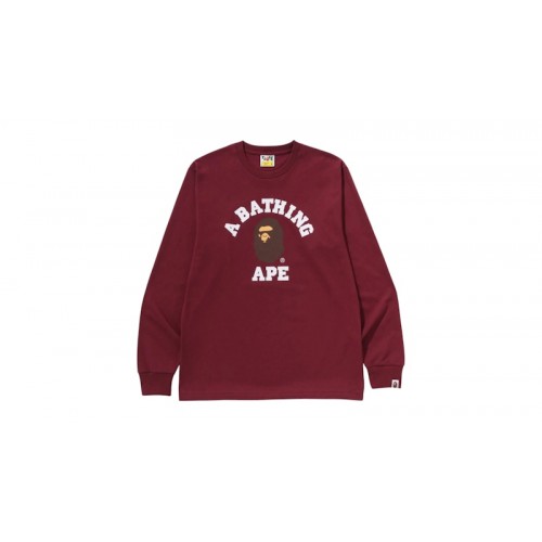 BAPE College Crewneck Burgundy