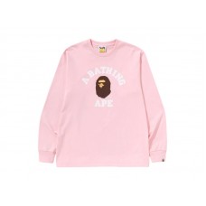 BAPE College L/S Tee (SS25) Pink