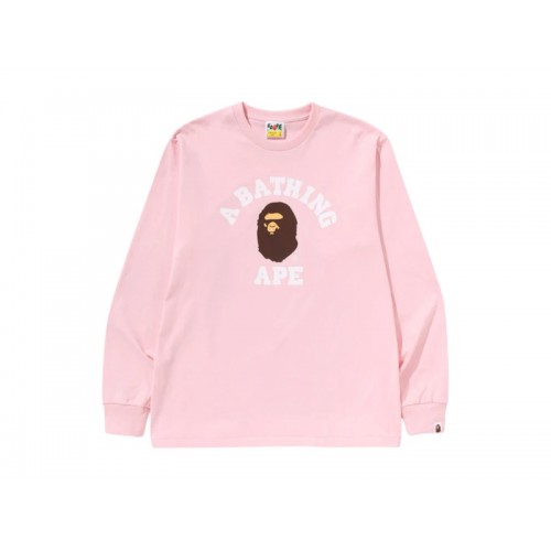 BAPE College L/S Tee (SS25) Pink