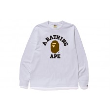 BAPE College L/S Tee White