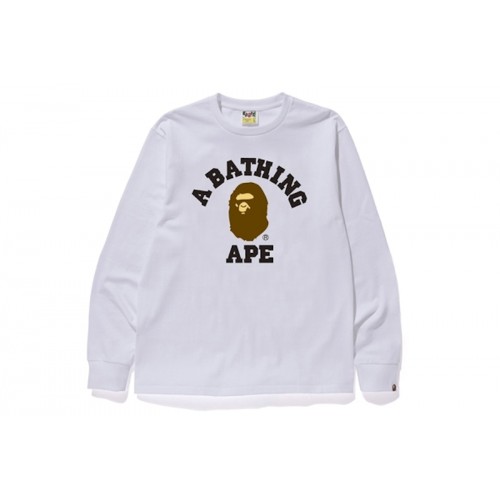 BAPE College L/S Tee White