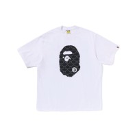 BAPE College Monogram Ape Head Relaxed Fit Tee White