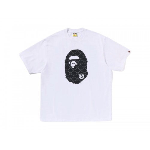 BAPE College Monogram Ape Head Relaxed Fit Tee White