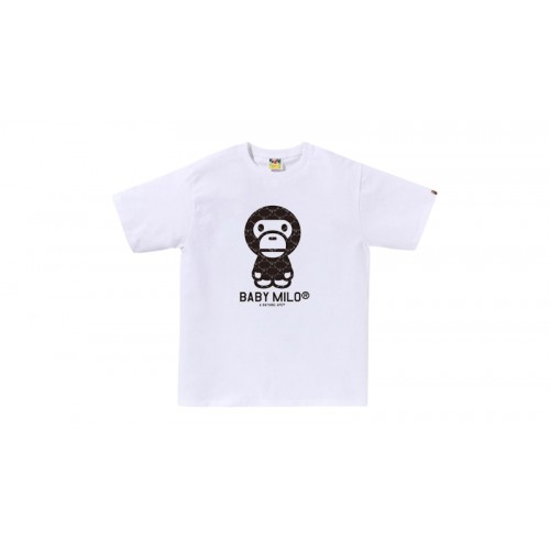 BAPE College Monogram Baby Milo Tee White/Black