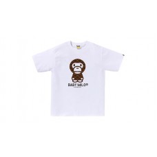 BAPE College Monogram Baby Milo Tee White/Brown