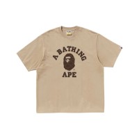 BAPE College Monogram College Relaxed Fit Tee Beige