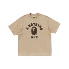 BAPE College Monogram College Relaxed Fit Tee Beige