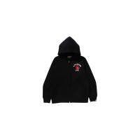 BAPE College One Point Embroidery Zip Hoodie Black