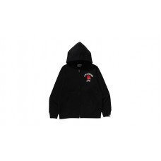 BAPE College One Point Embroidery Zip Hoodie Black