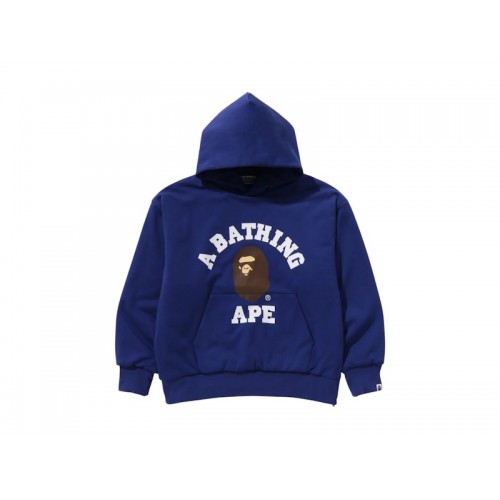 BAPE College Puffy Relaxed Fit Pullover Hoodie Blue BAPE College Puffy Relaxed Fit Pullover Hoodie Blue