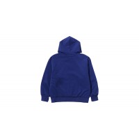 BAPE College Puffy Relaxed Fit Pullover Hoodie Blue