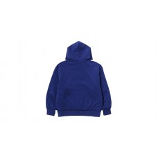 BAPE College Puffy Relaxed Fit Pullover Hoodie Blue