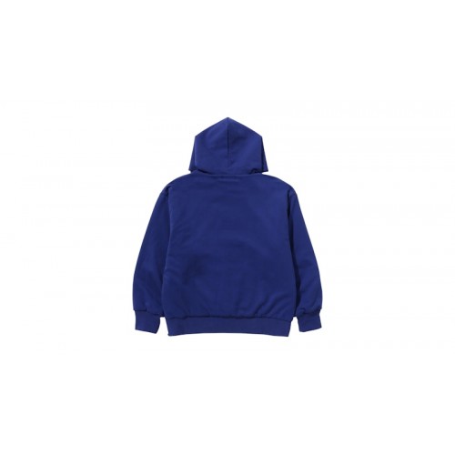 BAPE College Puffy Relaxed Fit Pullover Hoodie Blue BAPE College Puffy Relaxed Fit Pullover Hoodie Blue
