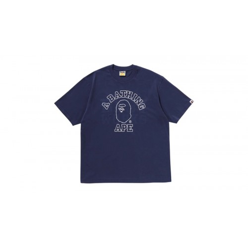 BAPE College Relaxed Fit I Tee Navy
