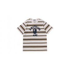 BAPE College Stripe Tee White